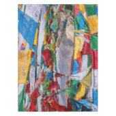 tibetische Landschaft mit Gebetsfahnen - Himalaya Tischdecke (Vorderseite)