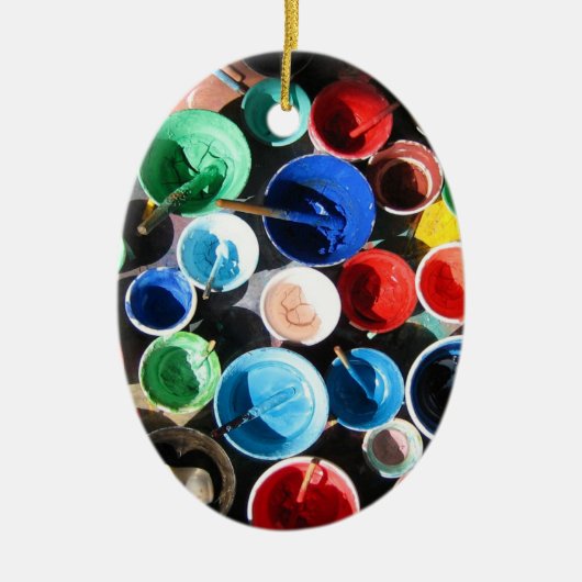 tibetische Malgeräte Keramik Ornament (Vorne)