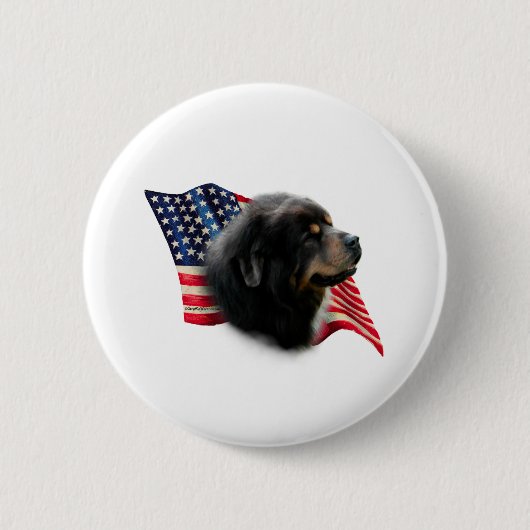 tibetische Mastiff-Flagge Button (Vorderseite)