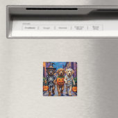 Tibetische Mastiff-Hunde zu Halloween-Kostümen Magnet (In Situ (Geschirrspüler))