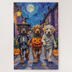 Tibetische Mastiff-Hunde zu Halloween-Kostümen Puzzle