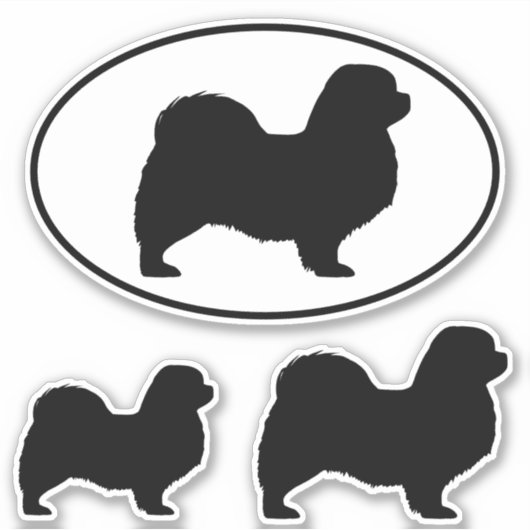 Tibetische Silhouetten Spaniens Hund Vinyl Sticker (Vorderseite)