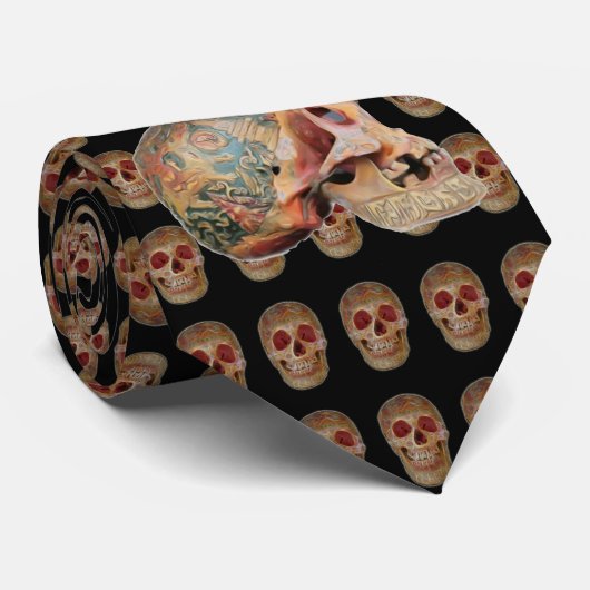 Tibetische Skulls 2 Krawatte (Gerollt)