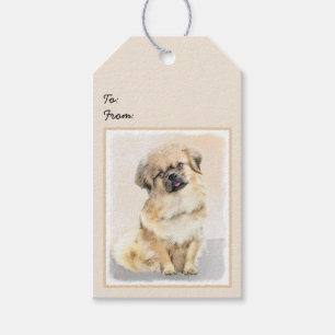 Tibetische spanische Malerei - Niedliche Hundekuns Geschenkanhänger