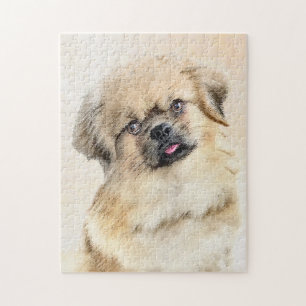 Tibetische spanische Malerei - Niedliche Hundekuns Puzzle