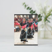 Tibetische Tänzer Traditionelle Kostüme Postkarte (Stehend Vorderseite)