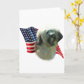 tibetische Terrier-Flagge Karte (Gelbe Blume)