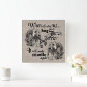 Tibetische Terrier Kunst, wenn alles versage Zitat Quadratische Wanduhr (Zuhause)
