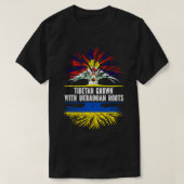 tibetischer Anbau mit ukrainischer Roots-Flagge T-Shirt (Design vorne)