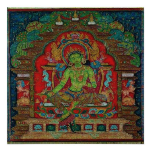 Tibetischer Buddhismus Green Tara Poster (Vorderseite)