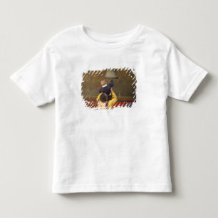 Tibetischer buddhistischer Mönch hebt einen Jungen Kleinkind T-shirt