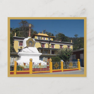 Tibetischer buddhistischer Stupa-Tempel Tashi Jong Postkarte