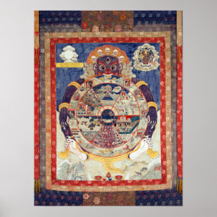 Tibetischer Lebensrad-Zyklus von Samsara Poster