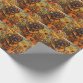 Tibetischer Mastiff Hund Herbst Ernteertrag Ernted Geschenkpapier (Ecke)