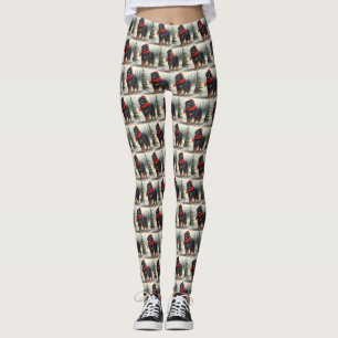Tibetischer Mastiff Hund in Schneeweihnachtszeit Leggings