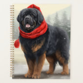 Tibetischer Mastiff Hund in Schneeweihnachtszeit Planer (Vorderseite)