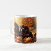 Tibetischer Mastiff Welpe Herbst Kürbis Kaffeetasse (Vorderseite Links)