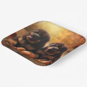 Tibetischer Mastiff Welpe Herbst Kürbis Pappteller (Gewinkelt)