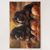 Tibetischer Mastiff Welpe Herbst Kürbis Puzzle (Vertikal)