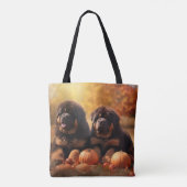 Tibetischer Mastiff Welpe Herbst Kürbis Tasche (Rückseite)