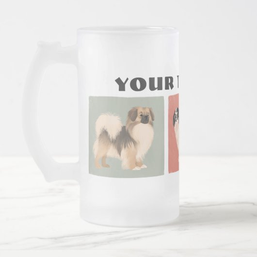 Tibetischer Spaniel 16 oz Mattierte Tasse (Links)