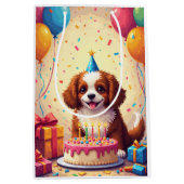 Tibetischer Spaniel-Geburtstagsfeier Mittlere Geschenktüte (Vorderseite)