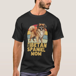 Tibetischer Spaniel Hund Mama Retro Funny meine Hu T-Shirt