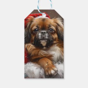 Tibetischer Spaniel Hund Weihnachtsfestlich Geschenkanhänger