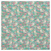 Tibetischer Spanier niedlicher Hund Vintage Blumen Stoff (Muster)