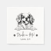 Tibetischer Spanier trinkt Personalisierte Getränk Serviette (Vorderseite)