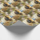 Tibetischer Spanierhund mit Ostereier Urlaub Geschenkpapier (Ecke)