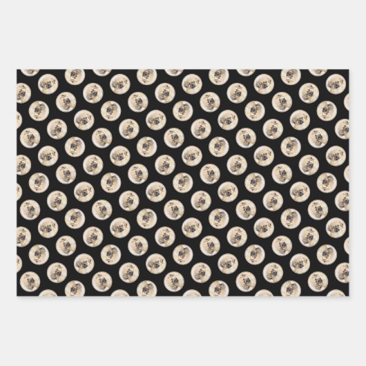 Tibetischer Spanisch-Malereicreme und Weiße Hunde Geschenkpapier Set (Vorderseite 3)