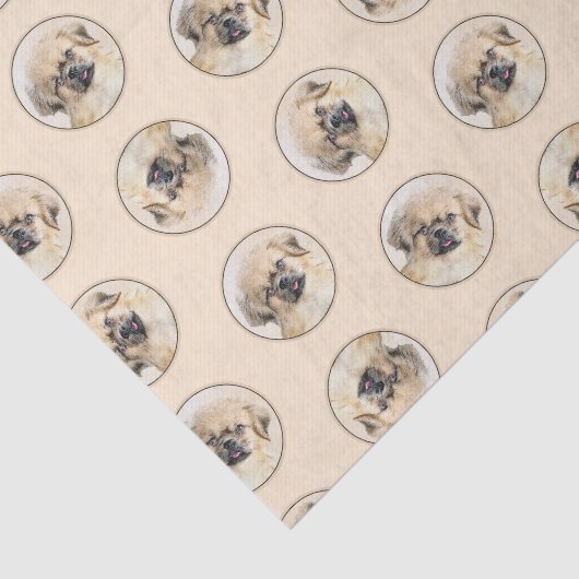 Tibetischer Spanisch-Malereicreme und Weiße Hunde  Seidenpapier (Ausschnitt)