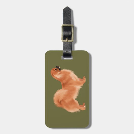 Tibetischer Spanisch (Rot) Gepäckmarke Gepäckanhänger (Vorderseite vertikal)