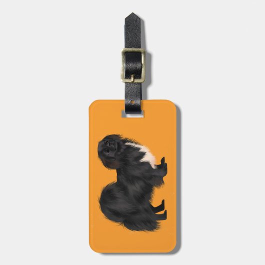 Tibetischer Spanisch (schwarz) Gepäckmarke Gepäckanhänger (Vorderseite vertikal)