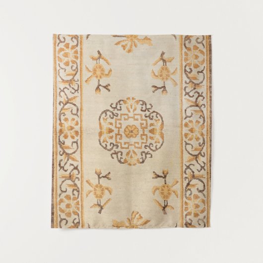 Tibetischer Tan-Gelbbraun Wandteppich (Vorderseite)