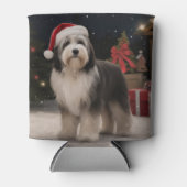 Tibetischer Terrier Dog zu Schneehochzeiten Dosenkühler (Vorderseite)