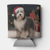 Tibetischer Terrier Dog zu Schneehochzeiten Dosenkühler (Rückseite)