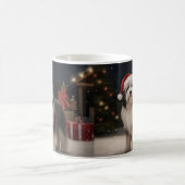 Tibetischer Terrier Dog zu Schneehochzeiten Kaffeetasse (Mittel)