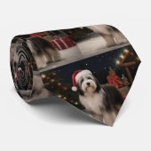 Tibetischer Terrier Dog zu Schneehochzeiten Krawatte (Gerollt)