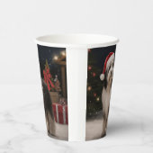 Tibetischer Terrier Dog zu Schneehochzeiten Pappbecher (Rechts)