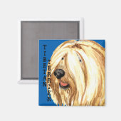 Tibetischer Terrier-Farbblock Magnet (Vorderseite/Rückseite)