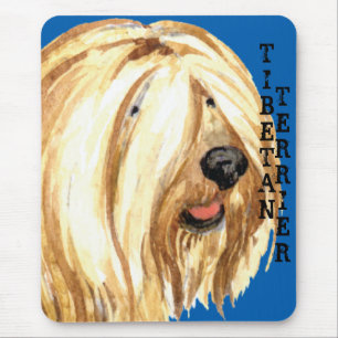 Tibetischer Terrier-Farbblock Mousepad