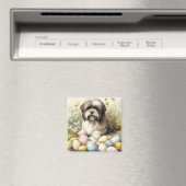 Tibetischer Terrier Hund mit Ostereier Urlaub Magnet (In Situ (Geschirrspüler))