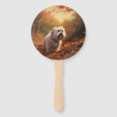 Tibetischer Terrier im Herbstfall Inspiriert Fächer (Vorderseite)