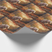 Tibetischer Terrier im Herbstfall Inspiriert Geschenkpapier (Ecke)