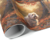 Tibetischer Terrier im Herbstfall Inspiriert Geschenkpapier (Rolleneckpunkt)