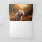 Tibetischer Terrier im Herbstfall Inspiriert Karte (Innenseite)