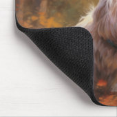 Tibetischer Terrier im Herbstfall Inspiriert Mousepad (Ecke)