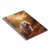 Tibetischer Terrier im Herbstfall Inspiriert Notizblock (Rechte Seite)